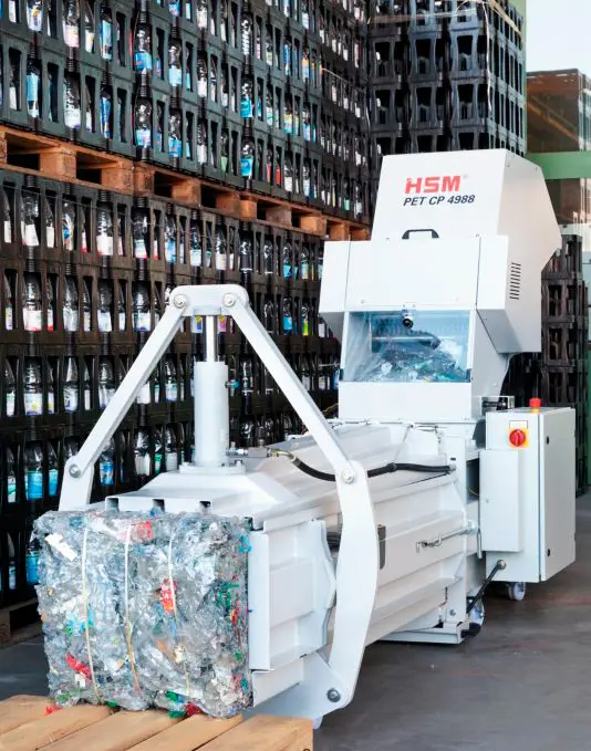 Triturador de botellas con prensa Triturador de botellas con prensa